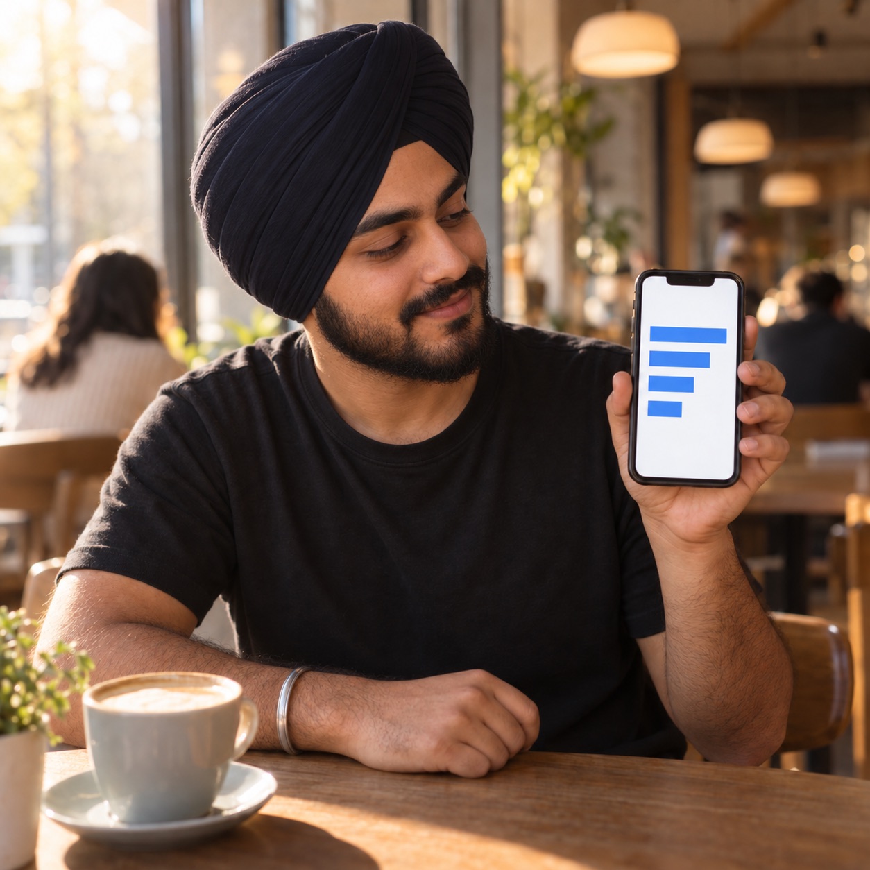 Student reviewing a score report on a phone